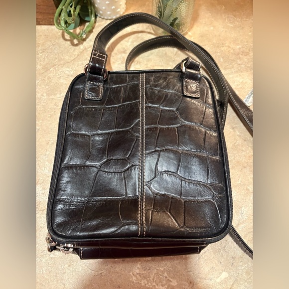 Vintage Fossil Embossed Crocodile Leather Crossbody Bag! - Picture 7 of 13